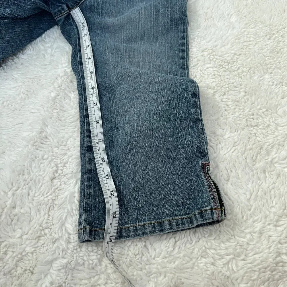 Gymboree Girls 7 Floral Embroidered Boho Indie Chic School Walking Jeans Cotton